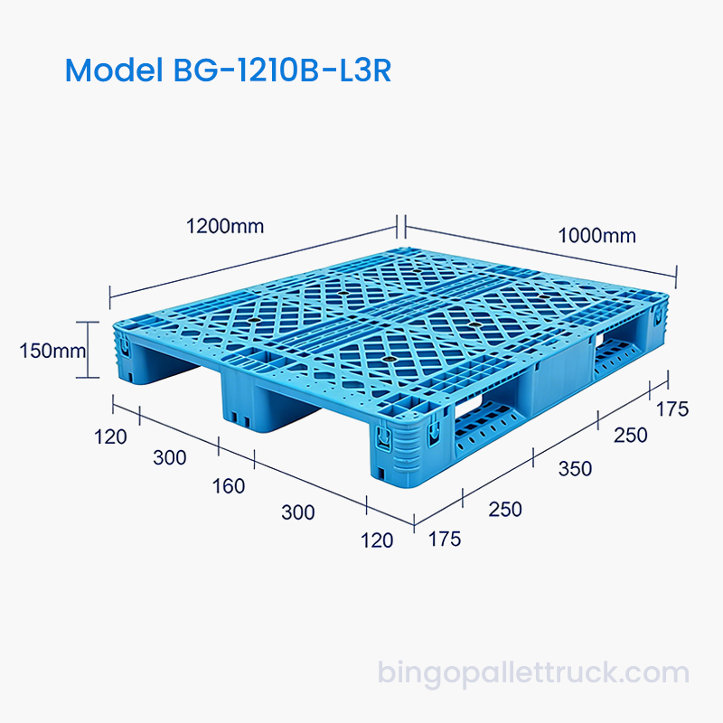 গুদামের জন্য ইস্পাত শক্তিবৃদ্ধি সহ 1200x1000mm প্লাস্টিক প্যালেট