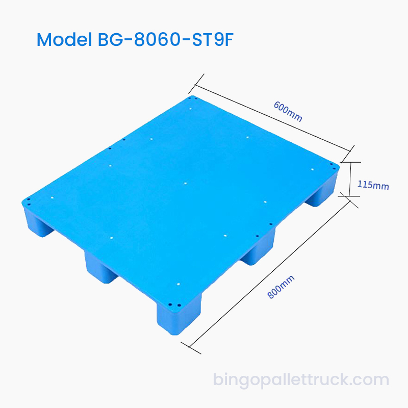 800×600mm সলিড টপ 9 লেগ লাইট ডিউটি প্লাস্টিক প্যালেট