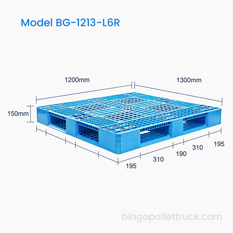 1200x1300mm লাইট ডিউটি সিক্স রানার প্লাস্টিক প্যালেট