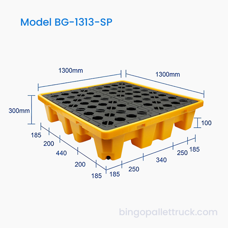 4 ড্রামের জন্য 1300x1300mm লিক প্রুফ স্পিল প্যালেট