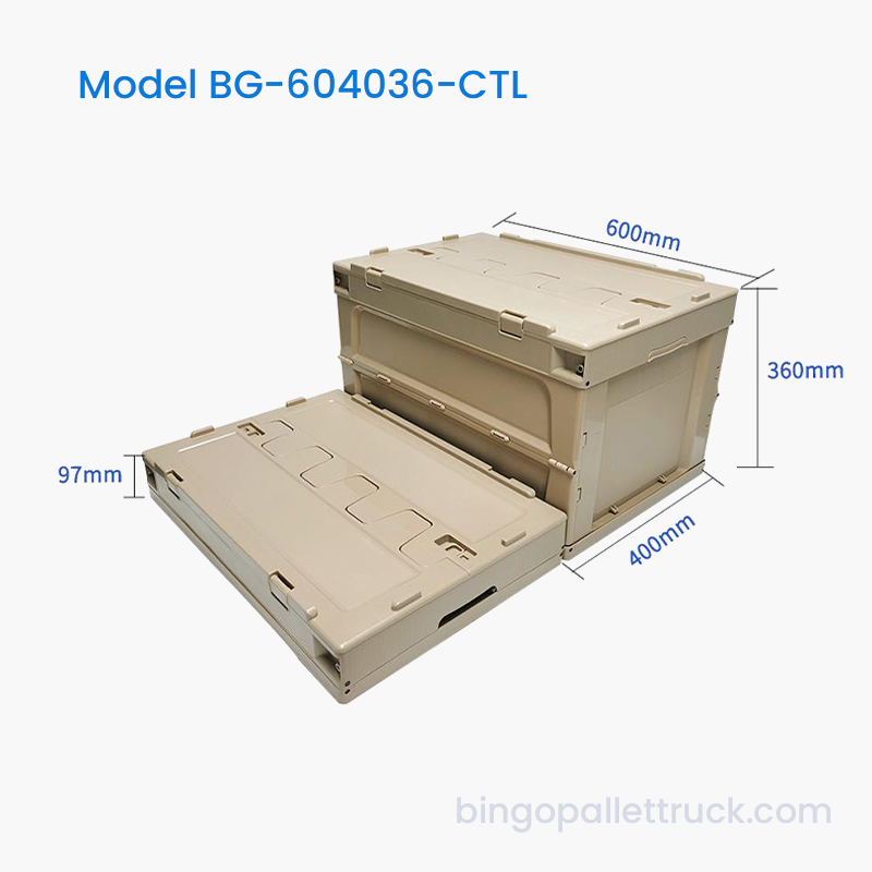 ঢাকনা সহ 65L স্পেস সেভিং কলাপসিবল প্লাস্টিক টোট
