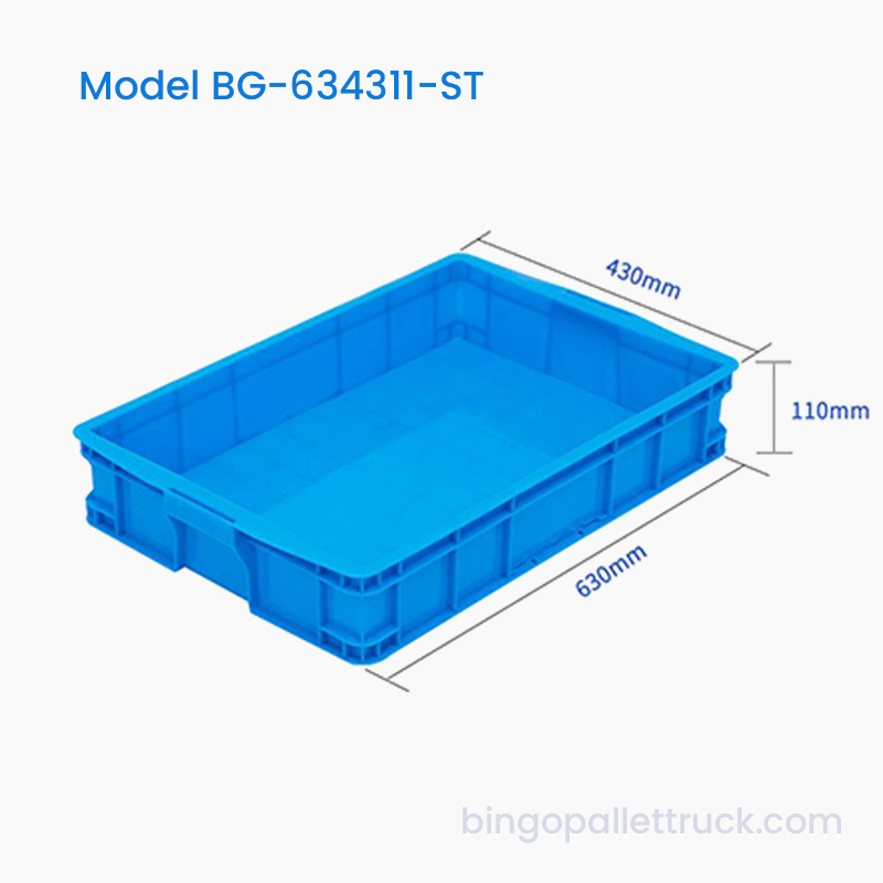 ফল এবং সবজি পরিবহনের জন্য 23L HDPE স্ট্যাকযোগ্য প্লাস্টিক টোট বক্স