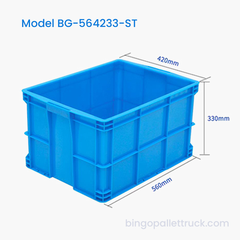 60L স্ট্যাকযোগ্য প্লাস্টিক টোট বক্স HDPE শিপিং স্টোরেজ বিন