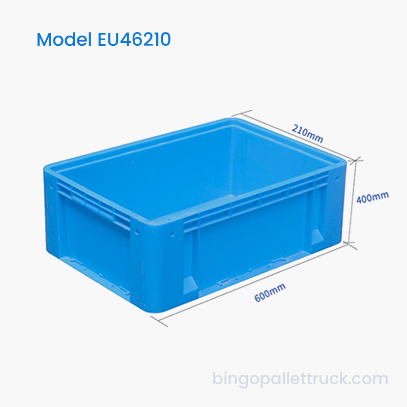 অভ্যন্তরীণ ব্যবহারের জন্য 43L HDPE EU প্লাস্টিক টোট স্টোরেজ ধারক