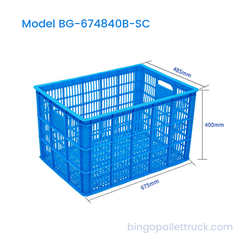 সুপারমার্কেট বিতরণের জন্য 107L শক্ত HDPE স্ট্যাকযোগ্য প্লাস্টিক ক্রেট