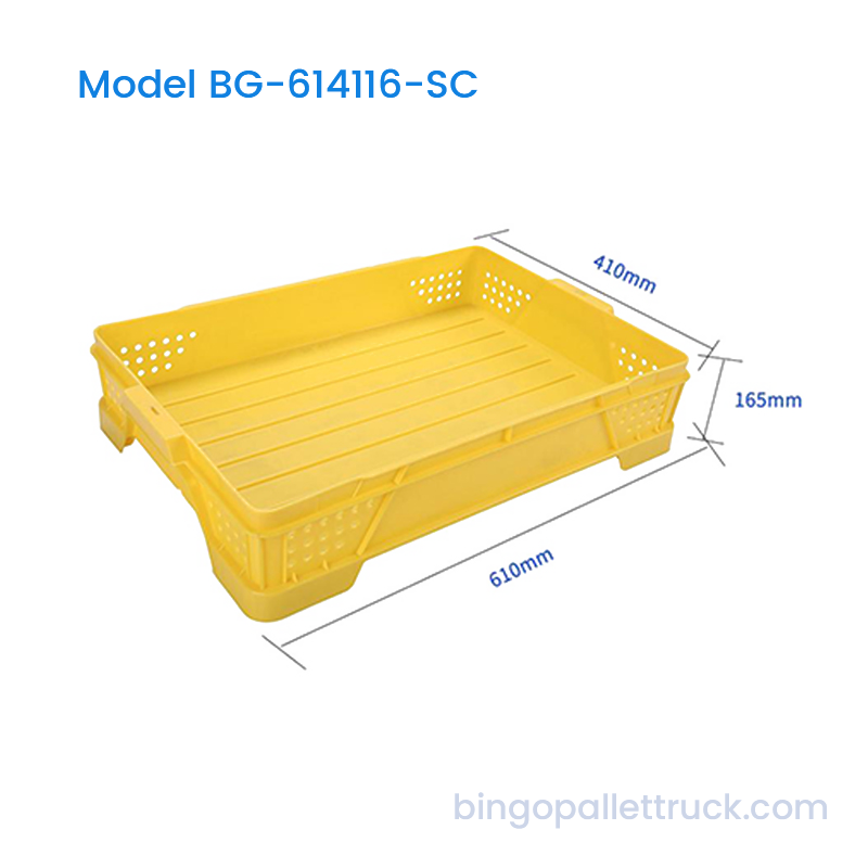 পীচ স্টোরেজের জন্য 22L HDPE স্ট্যাকেবল ভেন্টিলেটেড প্লাস্টিক ক্রেট