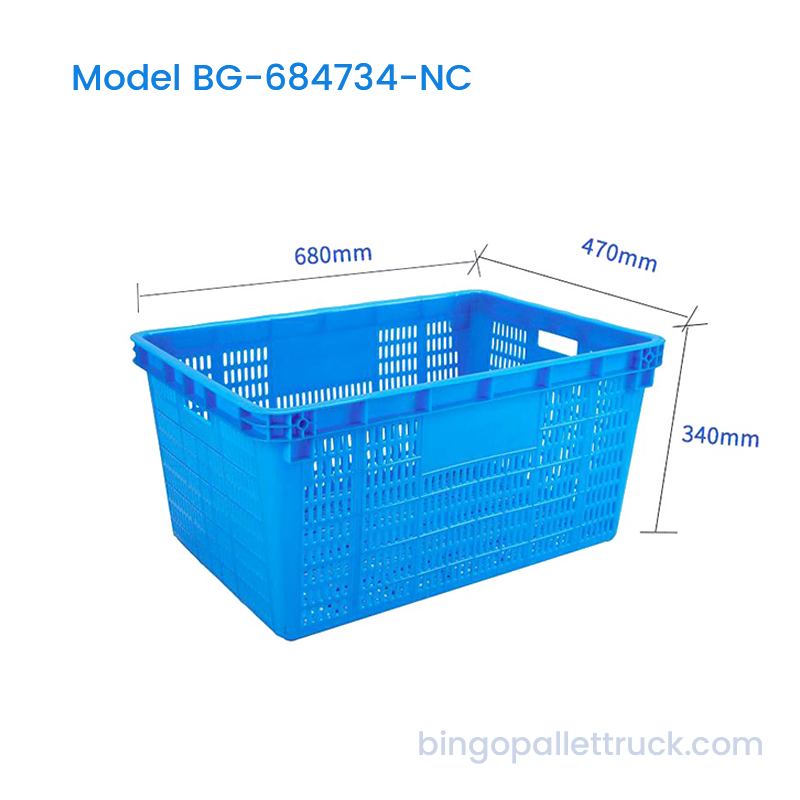 কৃষির জন্য 91L উচ্চ শক্তির HDPE নেস্টেবল প্লাস্টিক ক্রেট