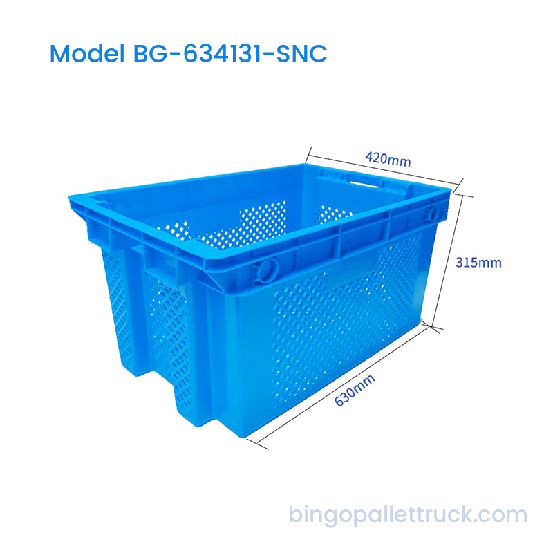 কৃষির জন্য 71L HDPE স্ট্যাক এবং নেস্ট প্লাস্টিক ক্রেট