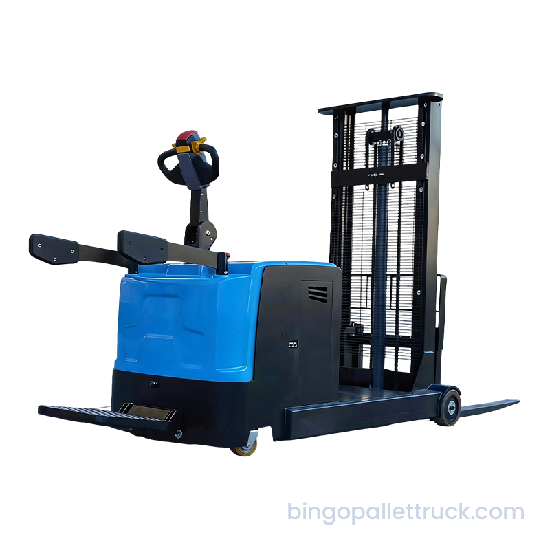 ভারী প্যালেট পরিচালনার জন্য 1500kg EPS কাউন্টারব্যালেন্সড ইলেকট্রিক স্ট্যান্ড-অন স্ট্যাকার