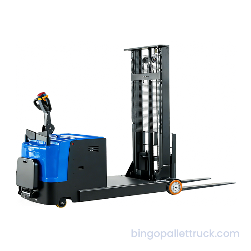 ভারী প্যালেট পরিচালনার জন্য 1500kg EPS কাউন্টারব্যালেন্সড ইলেকট্রিক স্ট্যান্ড-অন স্ট্যাকার